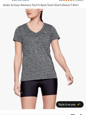 Under Armour Heather Gray V-Neck Performance Short Sleeve Tee
